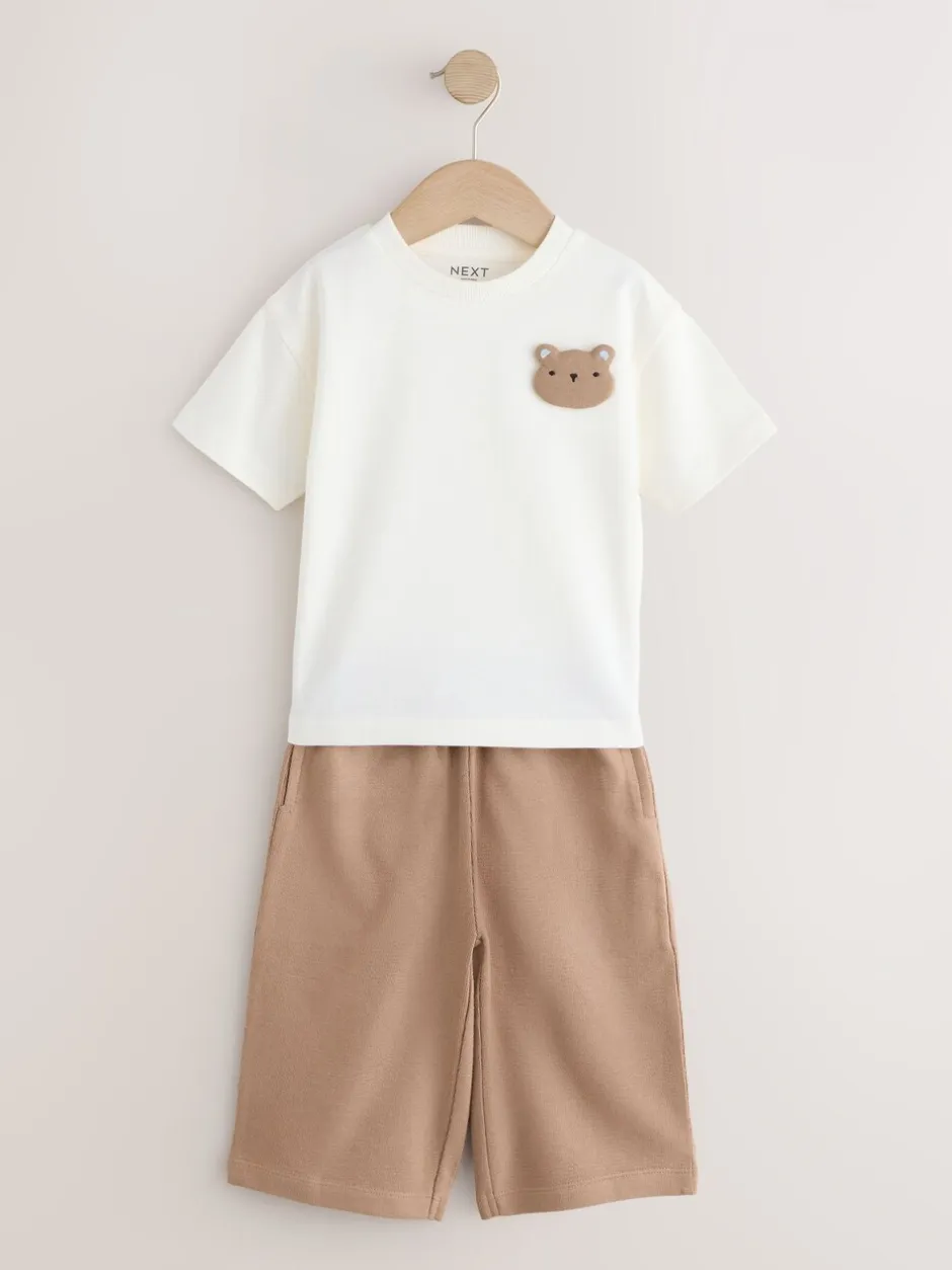 Sets En Outfits|Shorts*Next Blauw met beren - Short Sleeve T-Shirt and Lightweight Joggers 2 Pack Set (3mths-7yrs)