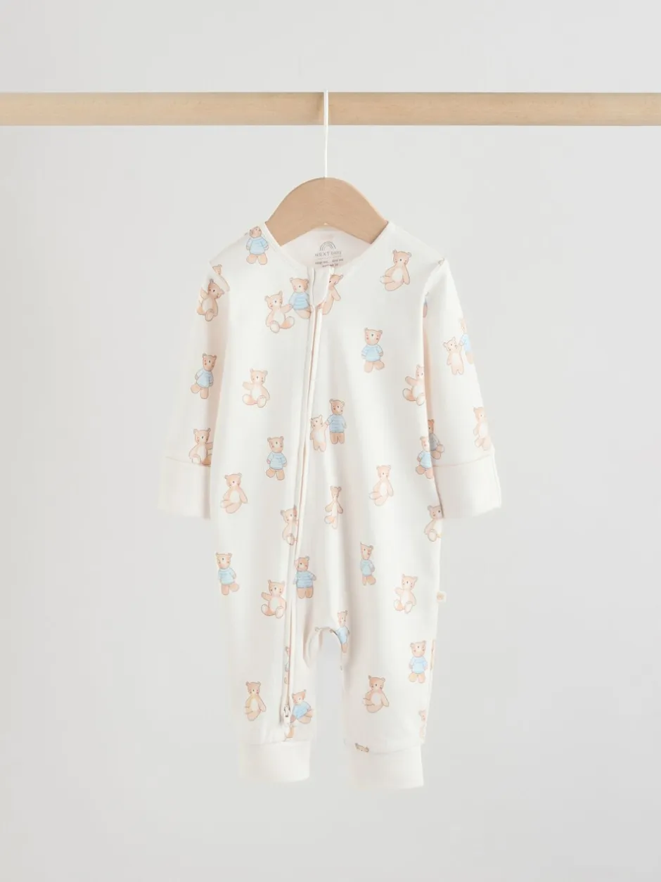 Multipacks|Babypakjes En Babypyjama's*Next - Verpakking van 3 babyslaappakjes met tweewegrits (0 mnd - 3 jr) Blauw met beren
