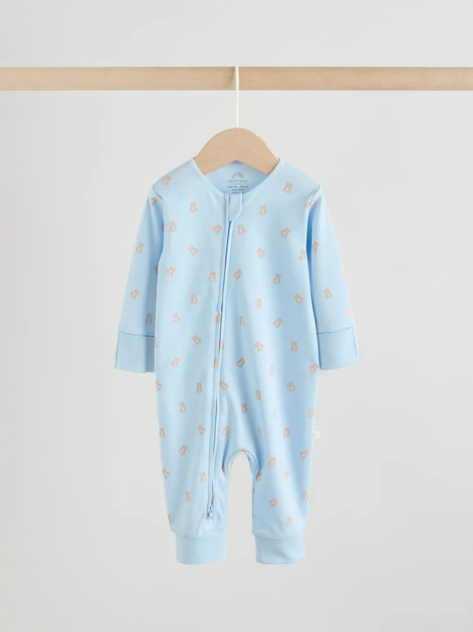 Multipacks|Babypakjes En Babypyjama's*Next - Verpakking van 3 babyslaappakjes met tweewegrits (0 mnd - 3 jr) Blauw met beren