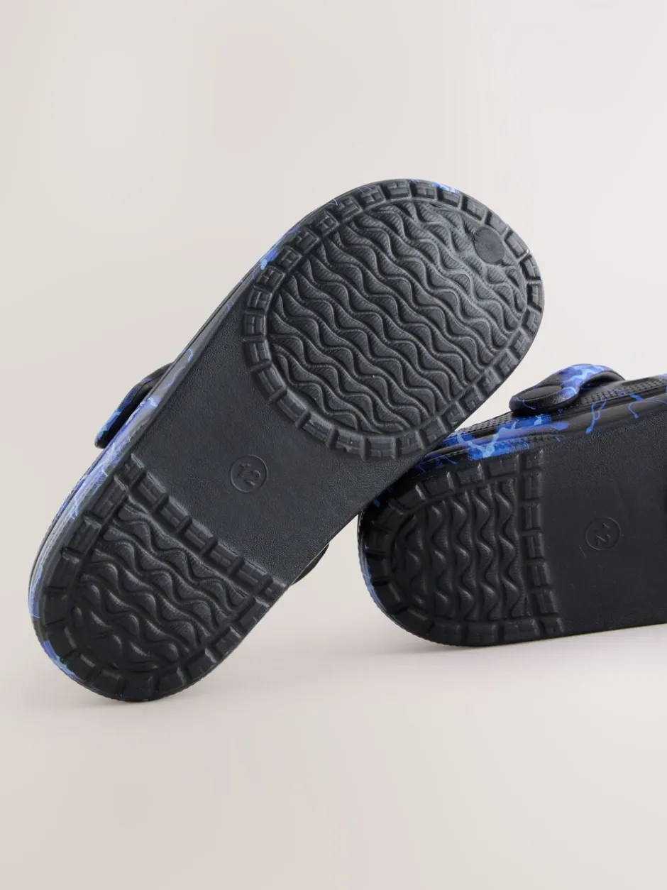 Pantoffels*Next - Warme gevoerde pantoffelklompen Blauw met bliksem
