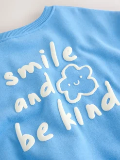 Truien En Breisels|Sweaters En Hoody´S|Next Blauw met bloemen - Sweatshirt met ronde hals (3 mnd-7 jr)