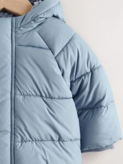 Jassen, Jacks En Kinderwagenpakjes|Jassen En Jacks|Next - Baby pufferjack (0mnd -2jr) Blauw met capuchon