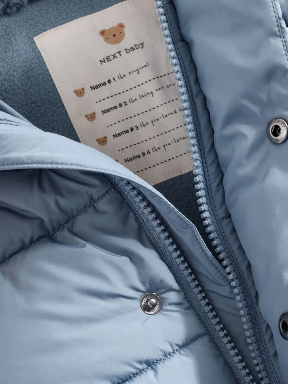 Jassen, Jacks En Kinderwagenpakjes|Jassen En Jacks|Next - Baby pufferjack (0mnd -2jr) Blauw met capuchon