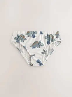 Ondergoed|Next - 100% katoenen bedrukte onderbroeken set van 5 (1.5-10jr) Blauw met dinosaurus