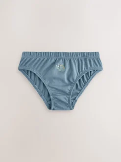 Ondergoed|Next - 100% katoenen bedrukte onderbroeken set van 5 (1.5-10jr) Blauw met dinosaurus
