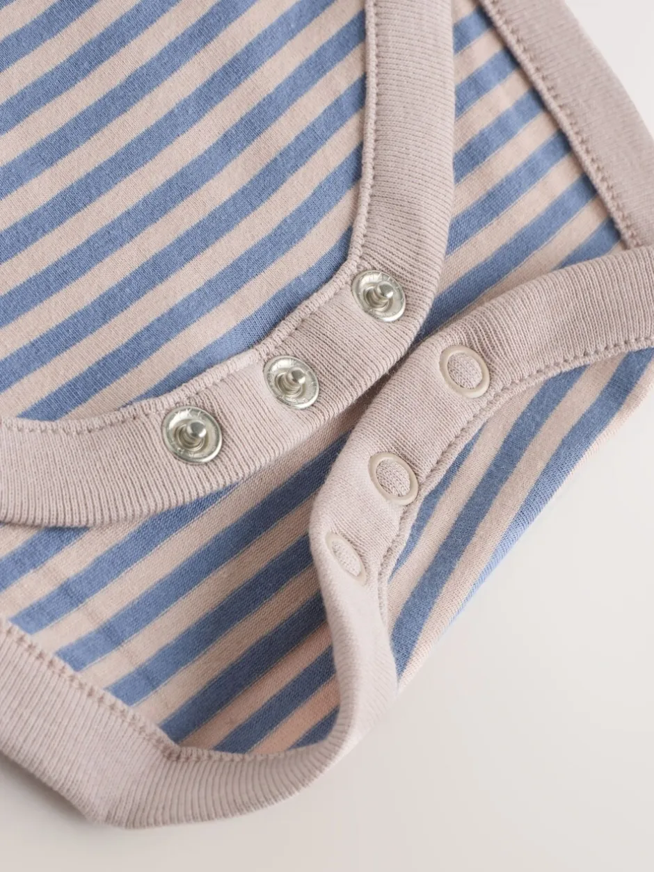 Sets En Combisets|Rompertjes En Tuinbroeken*Next - Babyset van denim bretelbroeken en bodysuit (0 mnd - 2 jr) Blauw met dinosaurus