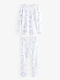 Pyjama's|Next - Huidvriendelijke pyjama's 2 stuks (9mnd -12jr) Blauw met dinosaurus