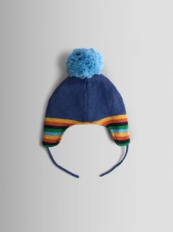Mutsen, Handschoenen En Sjaals|Jojo Maman Bébé Blauw met dinosaurus - Cosy Pom Pom Rib Hat