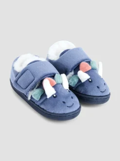 Pantoffels*Jojo Maman Bébé Blauw met dinosaurus - Slipper Shoe