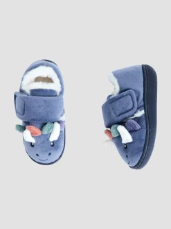 Pantoffels*Jojo Maman Bébé Blauw met dinosaurus - Slipper Shoe