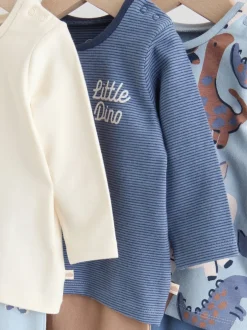Tops|Sets En Combisets|Next Blauw met dinosaurus - Tops en Leggings 6 -delige babyset (0mnd-3jr)