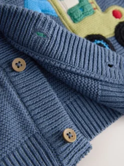 Truien En Breisels*Next Blauw met dinosaurus - Vest met figuurtjes (3mnd-7jr)