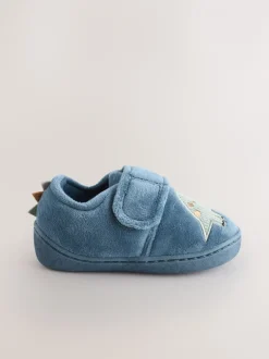 Pantoffels|Nachtkleding En Pyjama's*Next Blauw met dinosaurus - Warm gevoerde pantoffels met kuipzool