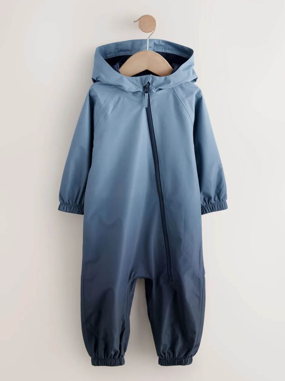 Jassen, Jacks En Kinderwagenpakjes|Jassen En Jacks*Next Blauw met dip dye - Waterdicht regenpak met fleecevoering (3 mnd-7 jr)