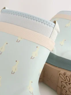 Laarzen|Next Blauw met eend - Neoprene Lined Cuff Wellies