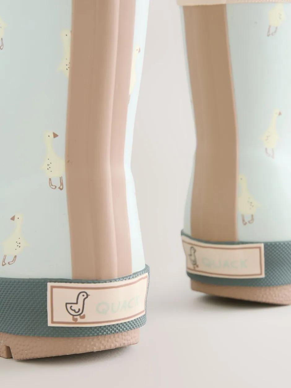 Laarzen|Next Blauw met eend - Neoprene Lined Cuff Wellies