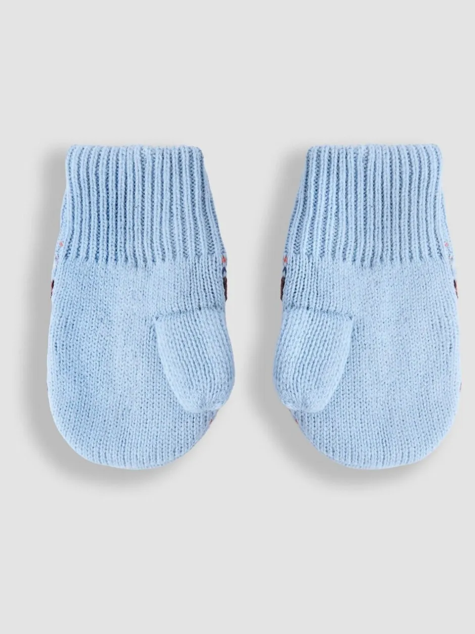 Mutsen, Handschoenen En Sjaals*Jojo Maman Bébé - - Wanten met fleecevoering Blauw met fairislemotief