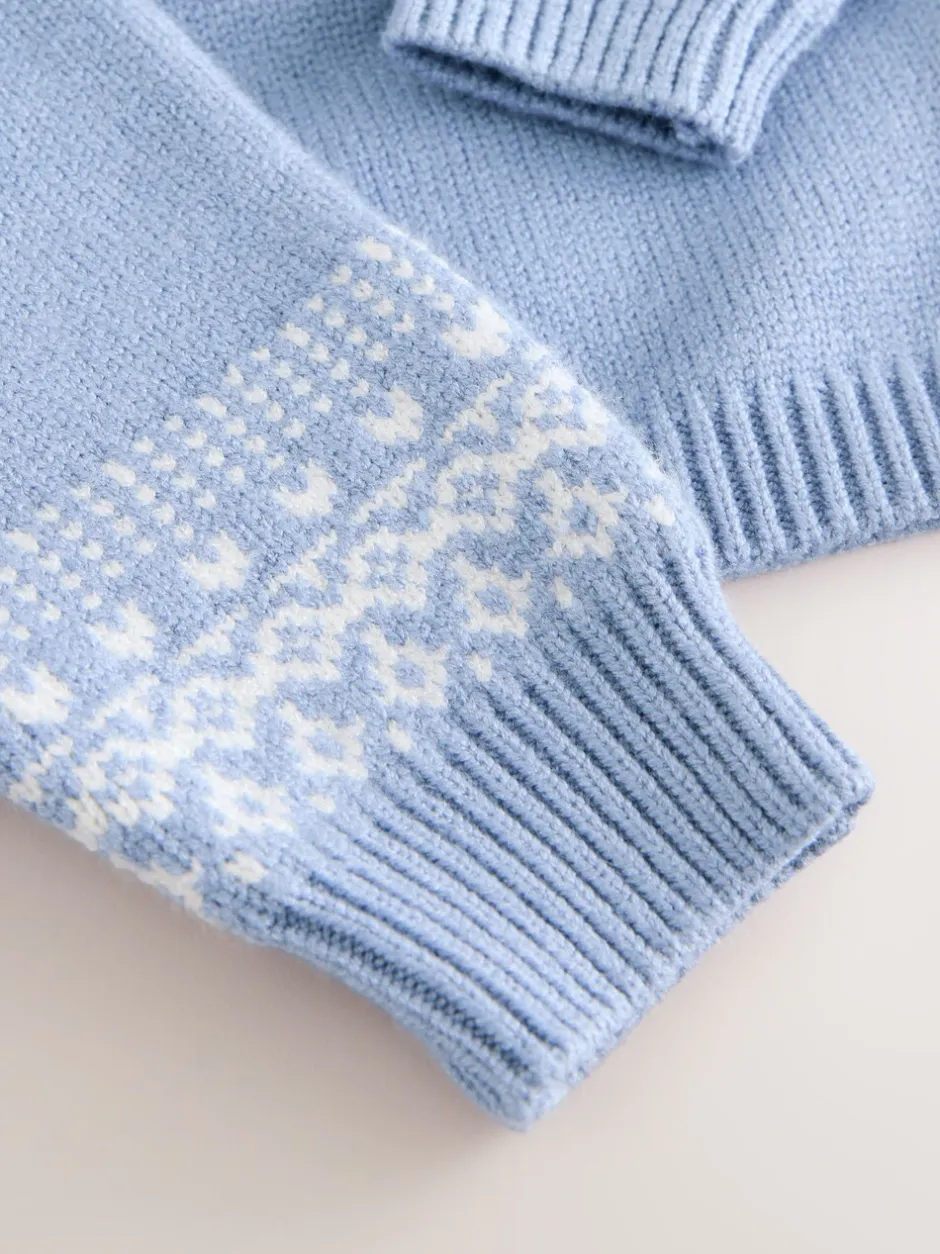 Sets En Combisets|Truien En Breisels|Next Blauw met fairislemotief - Set van gebreide top en legging (0mnd -2jr)