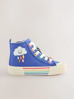 Sneakers|Next Blauw met figuurapplicatie - Hoge sneakers