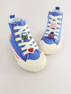 Sneakers|Next Blauw met figuurapplicatie - Hoge sneakers
