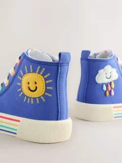 Sneakers|Next Blauw met figuurapplicatie - Hoge sneakers