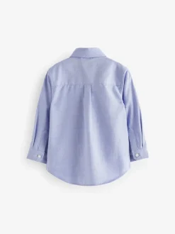 Shirts|Next Blauw met figuurtjes - Oxford-overhemd met lange mouwen (3 mnd-7 jr)