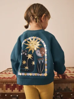 Truien En Breisels|Sweaters En Hoody´S|Next Blauw met hemellichamen - Sweatshirt met ronde hals (3 mnd-7 jr)