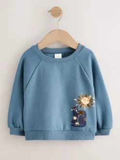 Truien En Breisels|Sweaters En Hoody´S|Next Blauw met hemellichamen - Sweatshirt met ronde hals (3 mnd-7 jr)