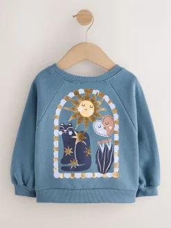 Truien En Breisels|Sweaters En Hoody´S|Next Blauw met hemellichamen - Sweatshirt met ronde hals (3 mnd-7 jr)