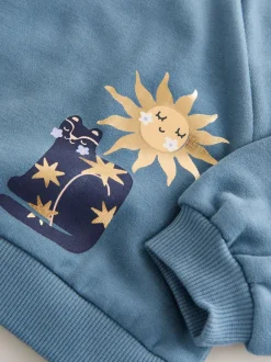 Truien En Breisels|Sweaters En Hoody´S|Next Blauw met hemellichamen - Sweatshirt met ronde hals (3 mnd-7 jr)