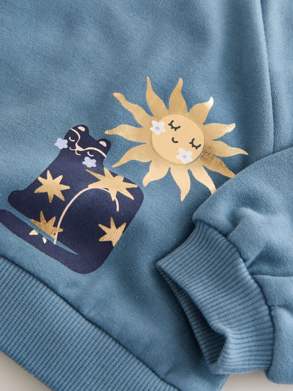 Truien En Breisels|Sweaters En Hoody´S|Next Blauw met hemellichamen - Sweatshirt met ronde hals (3 mnd-7 jr)
