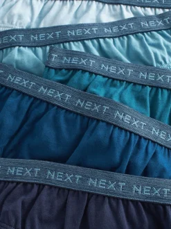 Ondergoed|Next - 100% katoenen slip verpakking van 5 (1,5 - 16 jr) Blauw met jacquard tailleband