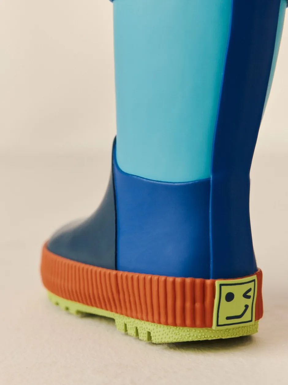 Laarzen*Next Blauw met kleurvlakken - Aantreklaarzen met handvat