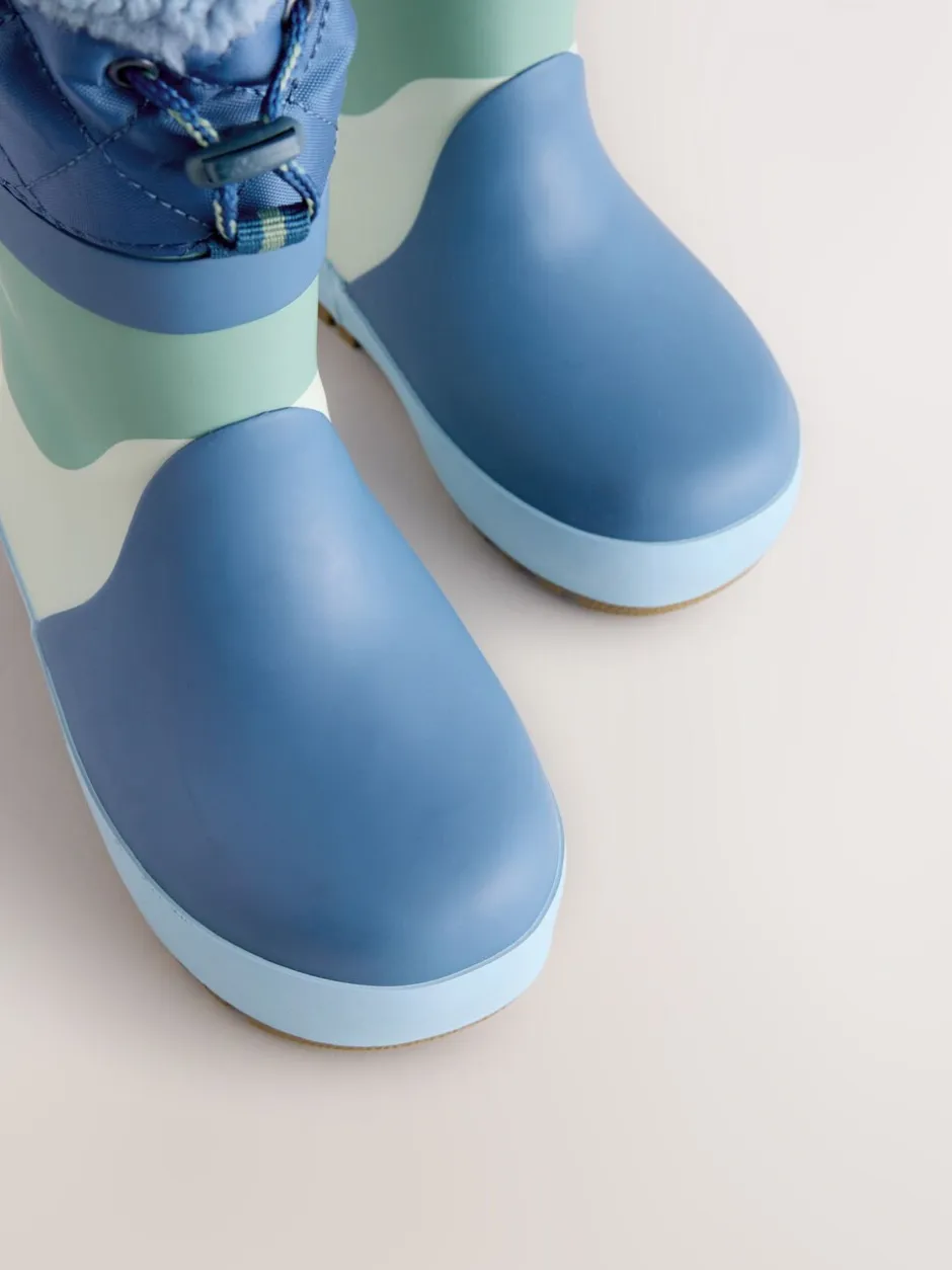 Laarzen*Next Blauw met kleurvlakken - Thinsulate™ - Gevoerde thermoregenlaarzen met boord