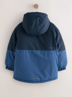 Schoolkleding|Jassen En Jacks*Next - Waterdichte gewatteerde binnenjas (3-16jr) Blauw met kleurvlakken