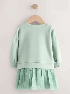 Jurken|Jurken*Next Blauw met konijnen - Feestjurk van sweaterstof (3 mnd-7 jr)