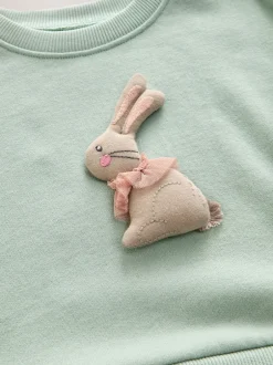 Jurken|Jurken*Next Blauw met konijnen - Feestjurk van sweaterstof (3 mnd-7 jr)