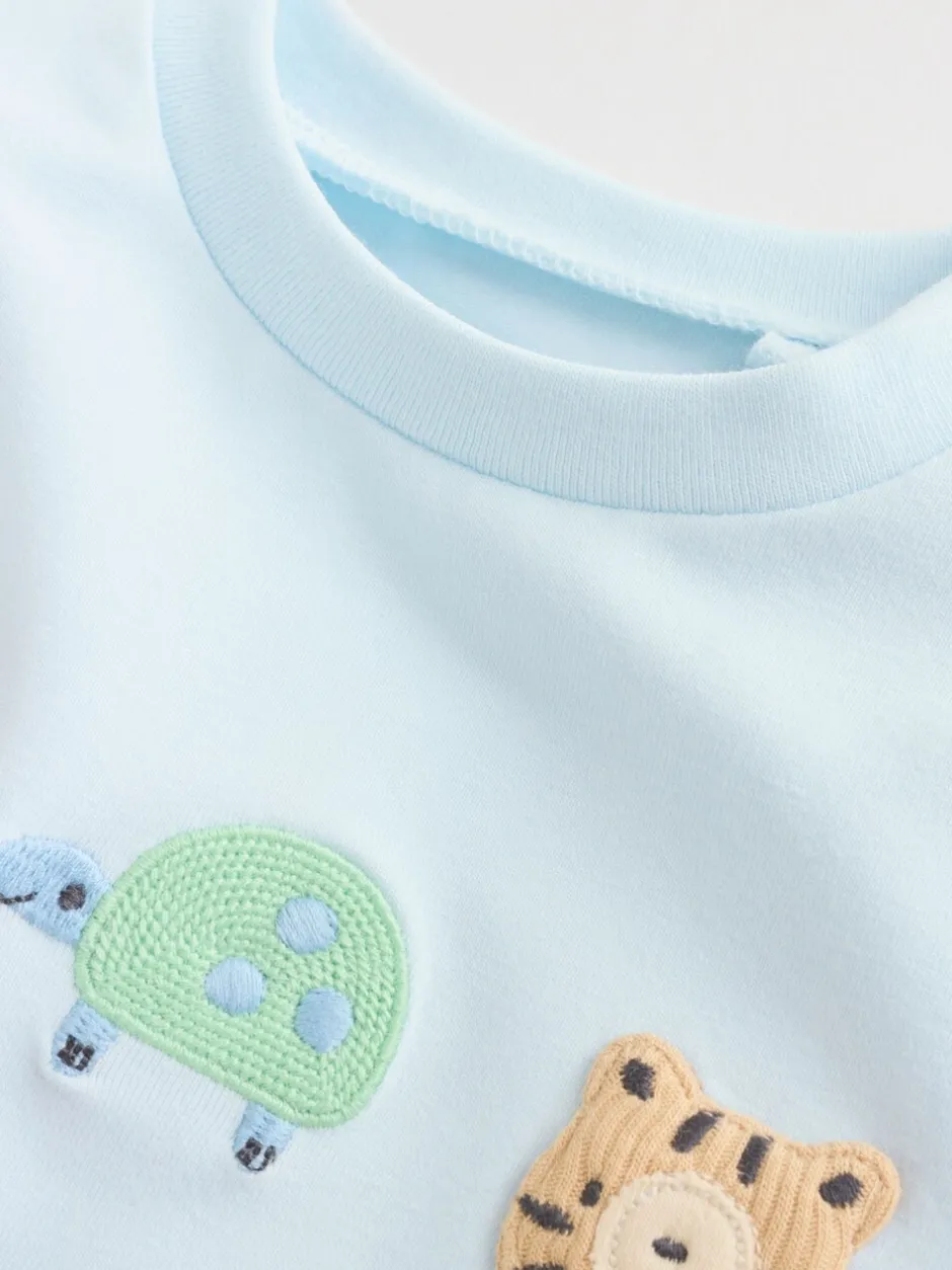 Tops|Sets En Outfits|Next - Baby Top & Leggings 6 Piece Set (0mths-3yrs) Blauw met safariprint