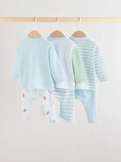 Tops|Sets En Outfits|Next - Baby Top & Leggings 6 Piece Set (0mths-3yrs) Blauw met safariprint
