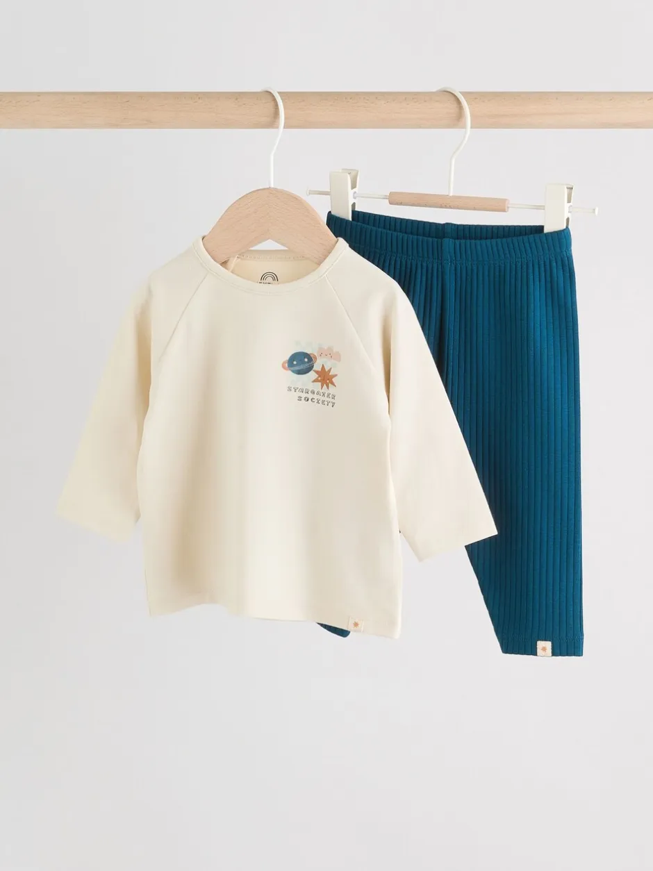 Tops|Sets En Combisets*Next Blauw met space - Babyset van top en Leggings 2 -delig (0mnd-3jr)