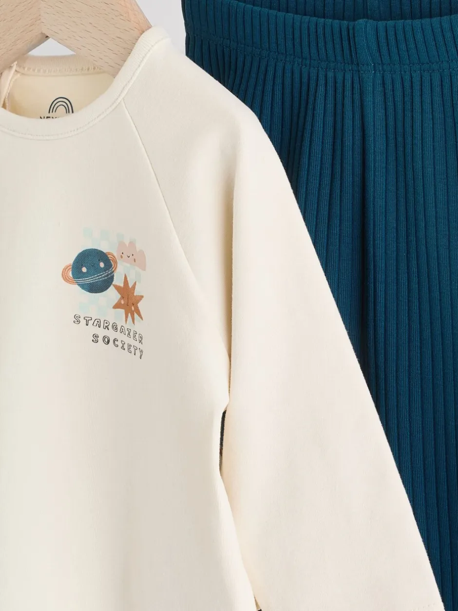 Tops|Sets En Combisets*Next Blauw met space - Babyset van top en Leggings 2 -delig (0mnd-3jr)