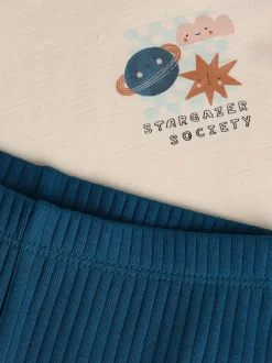 Tops|Sets En Combisets*Next Blauw met space - Babyset van top en Leggings 2 -delig (0mnd-3jr)