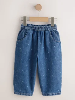 Jeans En Joggingbroeken|Jeans*Next - Pullon Barrel Jeans (3mths-7yrs) Blauw met stippen