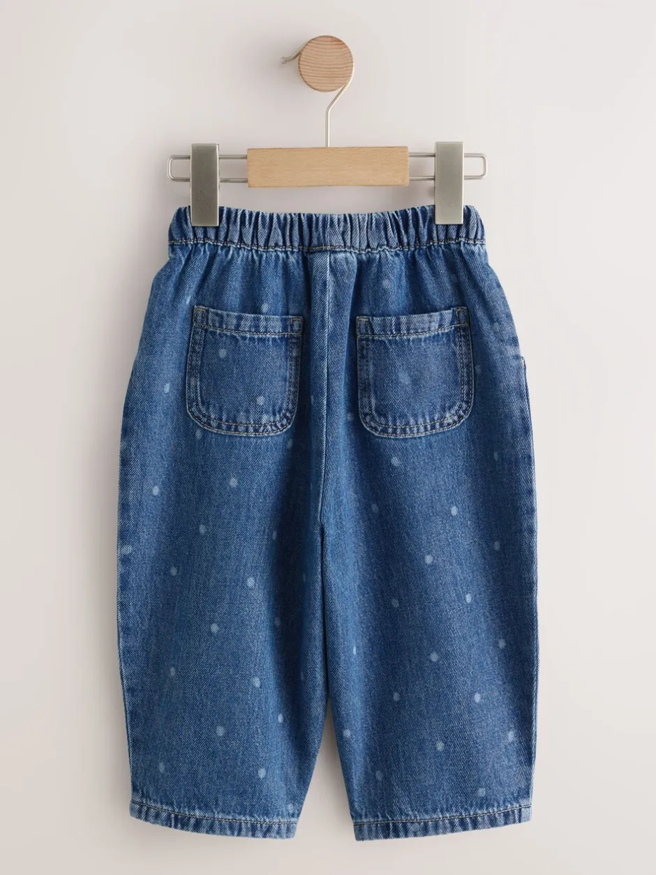 Jeans En Joggingbroeken|Jeans*Next - Pullon Barrel Jeans (3mths-7yrs) Blauw met stippen