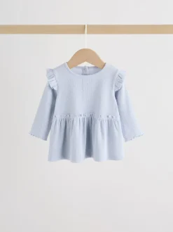 Tops|Tops*Next Blauw met stippen - Set met babyfriltop met lange mouwen en legging (0mnd-2jr)