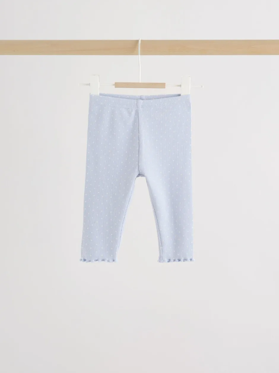 Tops|Tops*Next Blauw met stippen - Set met babyfriltop met lange mouwen en legging (0mnd-2jr)