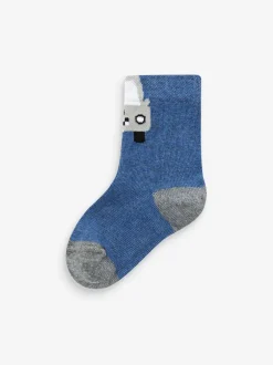 Sokken En Panty's|Sokken|Next Blauw met strepen/transportprint - Verpakking van 7 paar sokken met hoog aandeel katoen