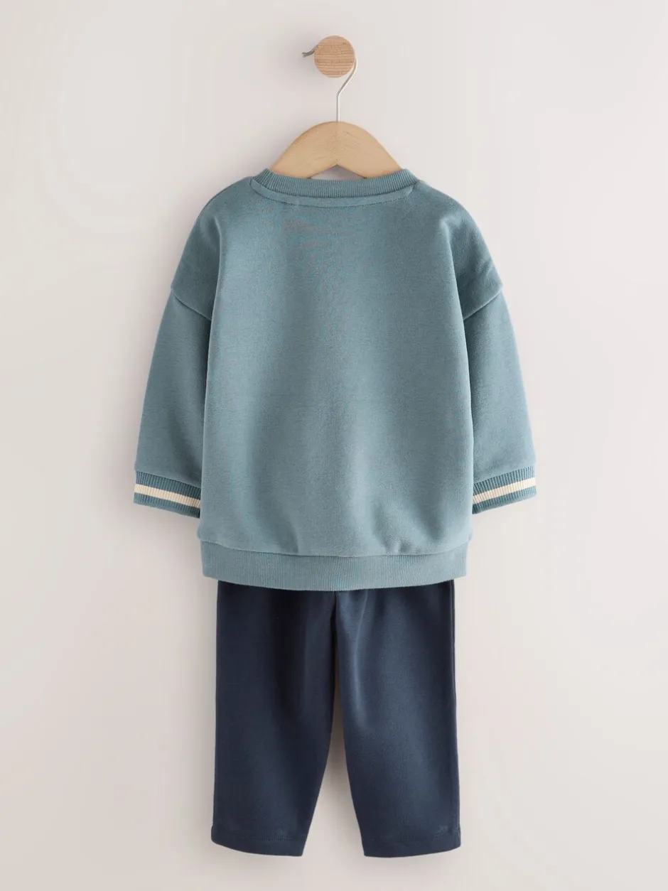 Truien En Breisels|Sets En Combisets*Next Blauw met vliegtuig - Set met sweatshirt en joggingbroek (3mnd -7jr)