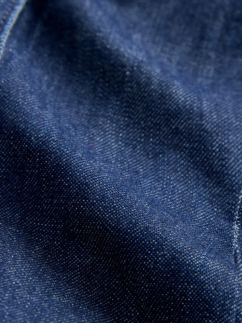 Tops En T-Shirts|Blouses En Overhemden*Next - Cinch Waist Fitted Long Sleeve Denim Shirt Blauw met wassing