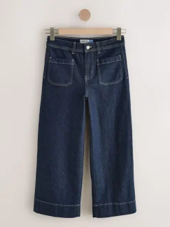 Jeans*Next - Cropped jeans met opgestikte zakken Blauw met wassing